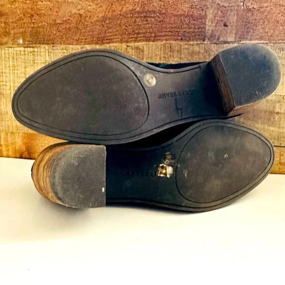 Lucky Brand Pickla Leather/Suede Ankle Heeled Booties - Picture 6 of 7